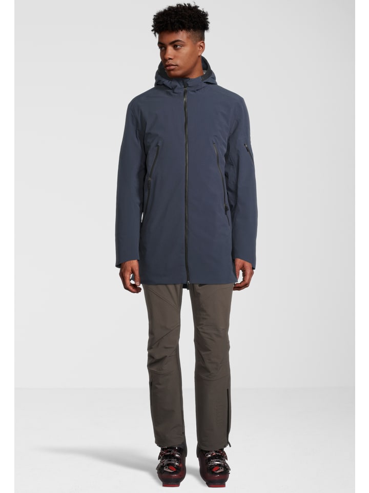 Parka 4 Elements Padded in steel blue-ivy green