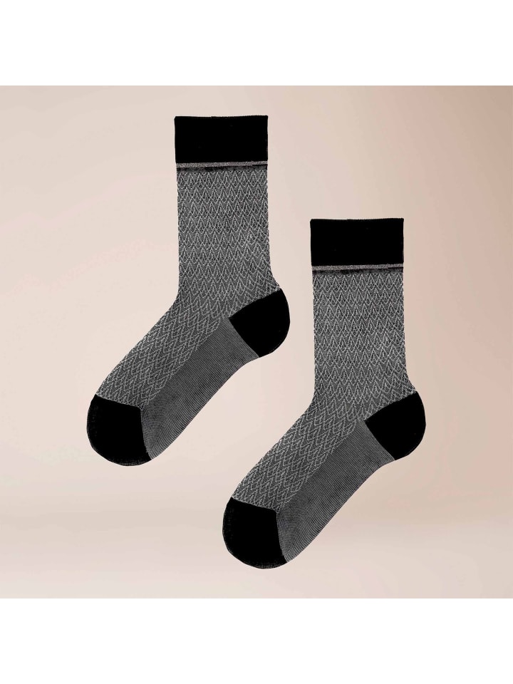Socken Fine Love gemustert in Black