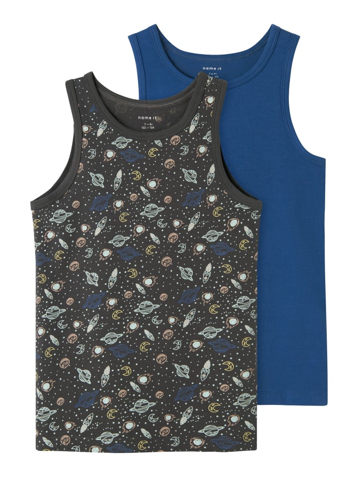Unterhemden 2er Pack NKMTANK TOP 2P IRON SPACE in forged iron