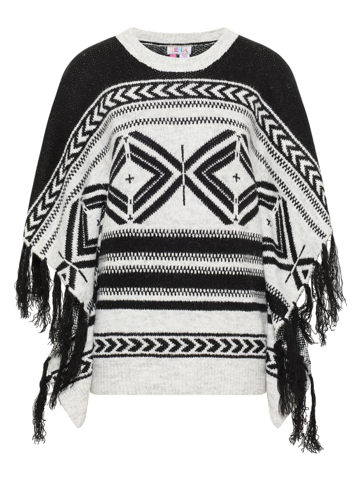 Damen Poncho in Schwarz