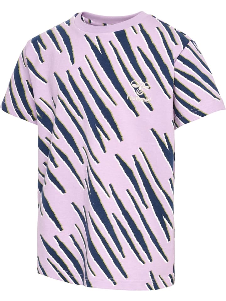 Kinder Sportshirt "Hmlrushy Aop T-Shirt S/S" in Rosa