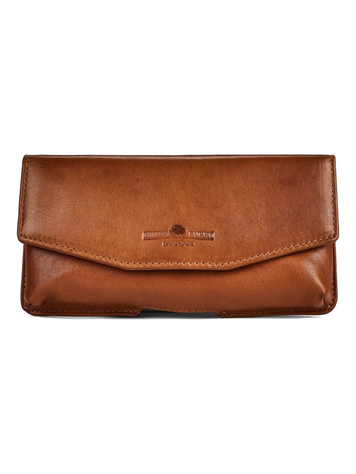 Newport Brillenetui Leder 1.5 cm caramel