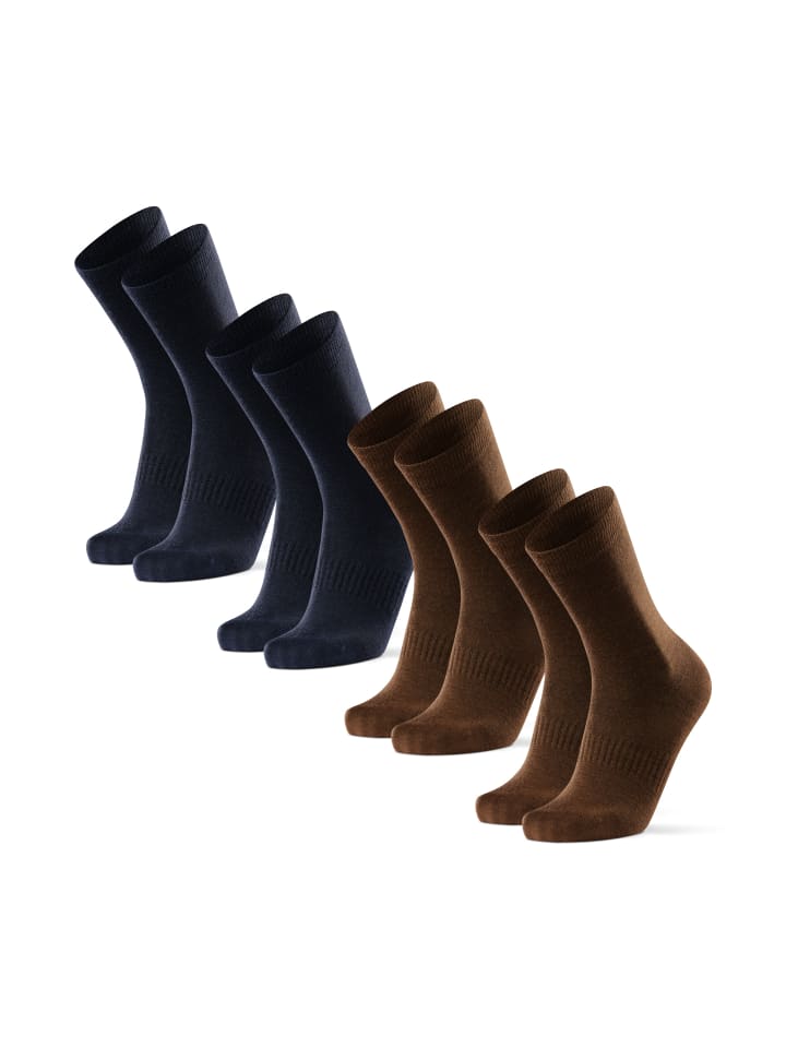 Wandersocken Liner Crew in blue/brown