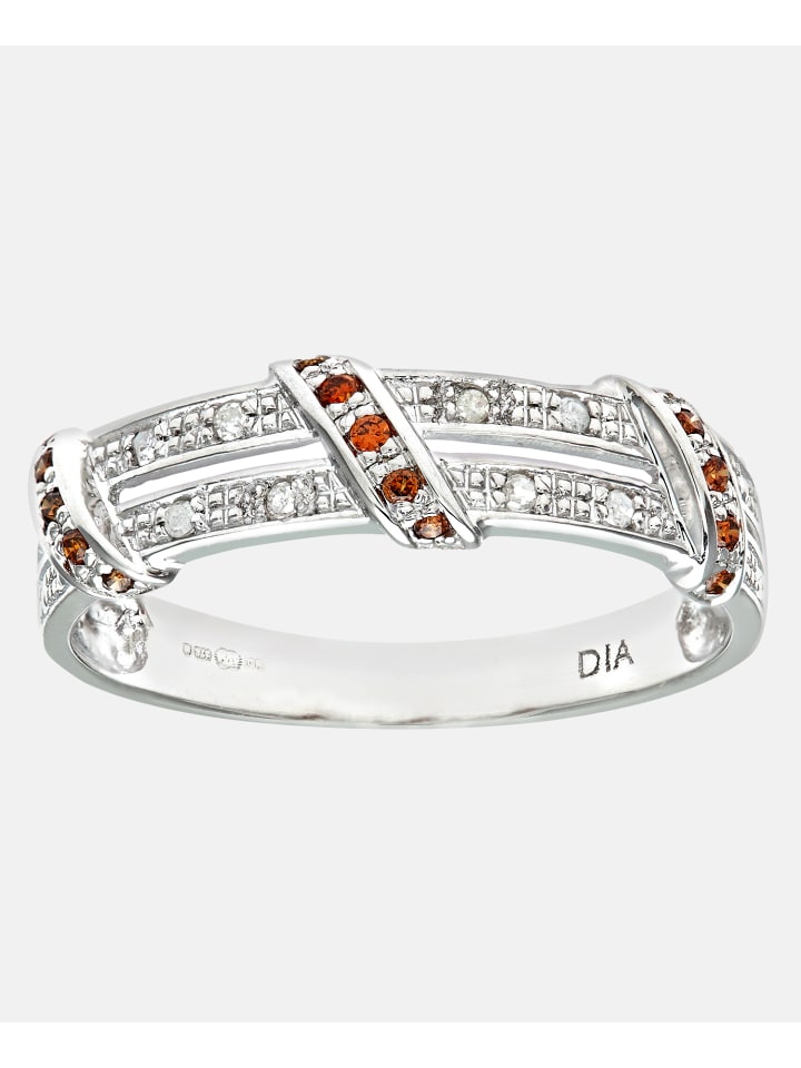 Eternity-Ring aus 375 Weißgold mit Diamant gedreht