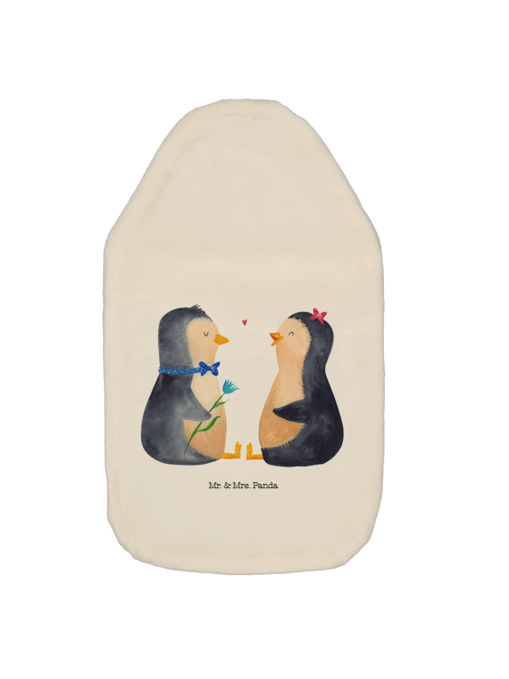 Wärmflasche Pinguin Pärchen ohne Spruch in Weiß