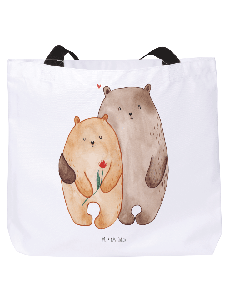 Strandtasche Bären Liebe ohne Spruch in Weiß
