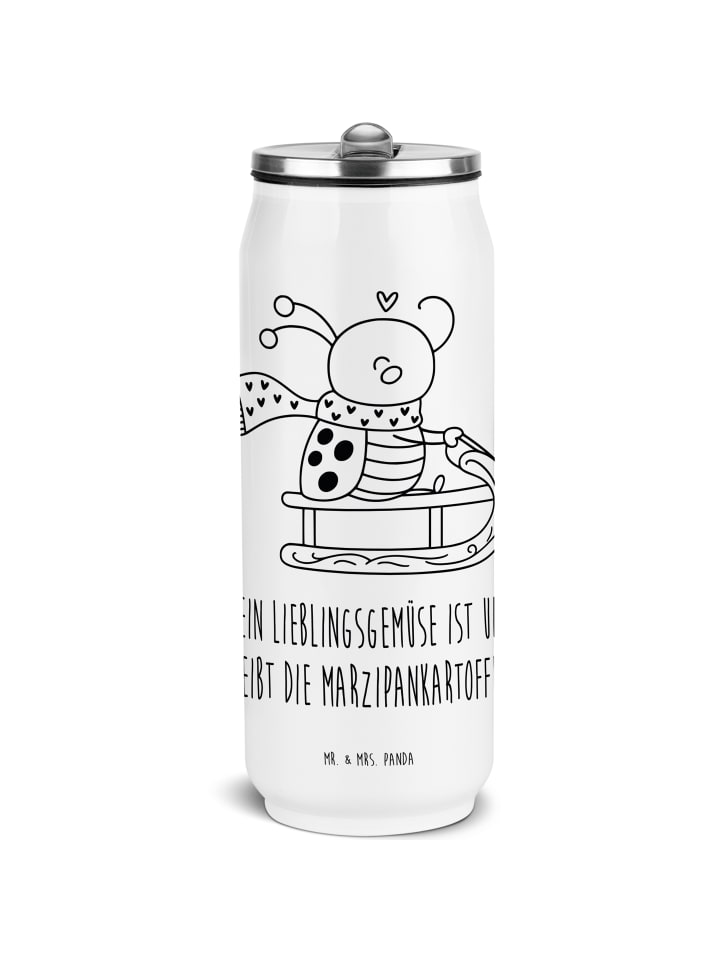 Thermobecher Smörle Rodeln mit Spruch in Weiß