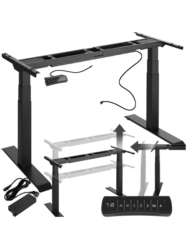 Schreibtischgestell, Belastbarkeit 125 kg, 110-190 x 68 x 58-123 cm