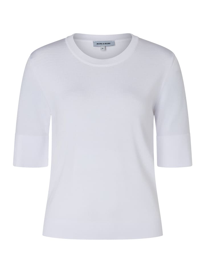 figurbetonter Halbarmpullover in white