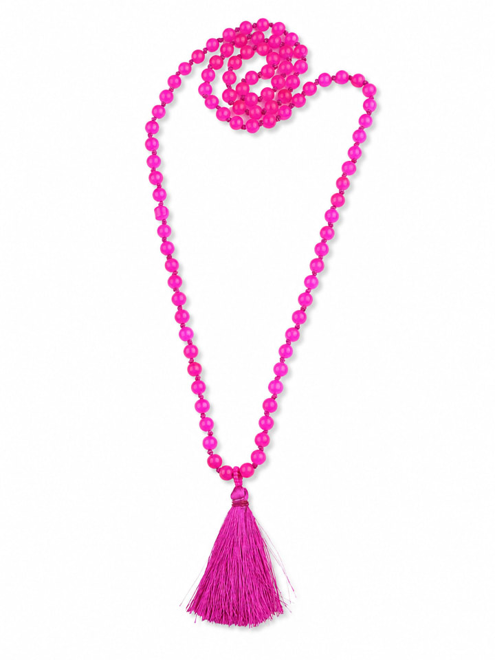 Lange Kette " Dehli " in pink