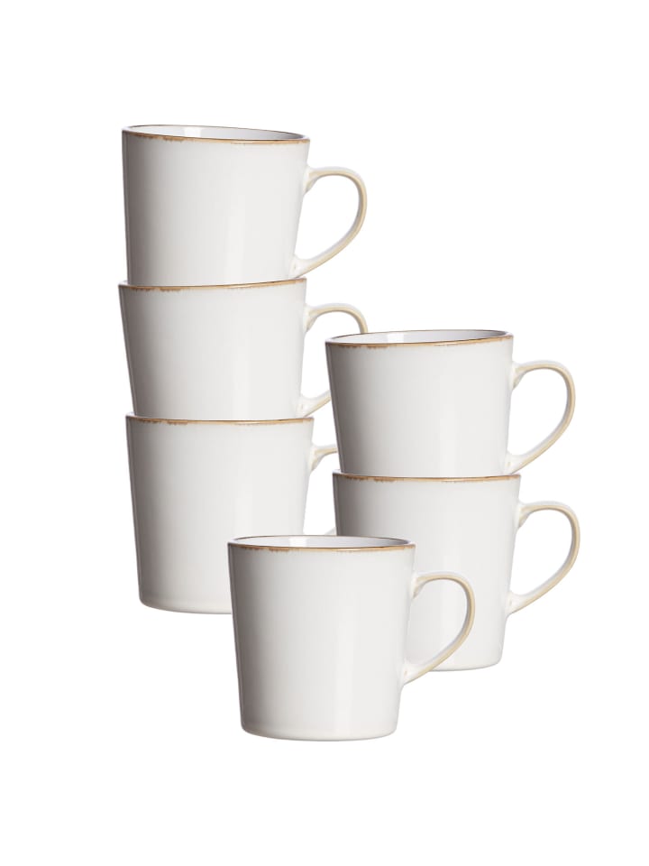 6er Set Becher Visby in Weiß 400 ml