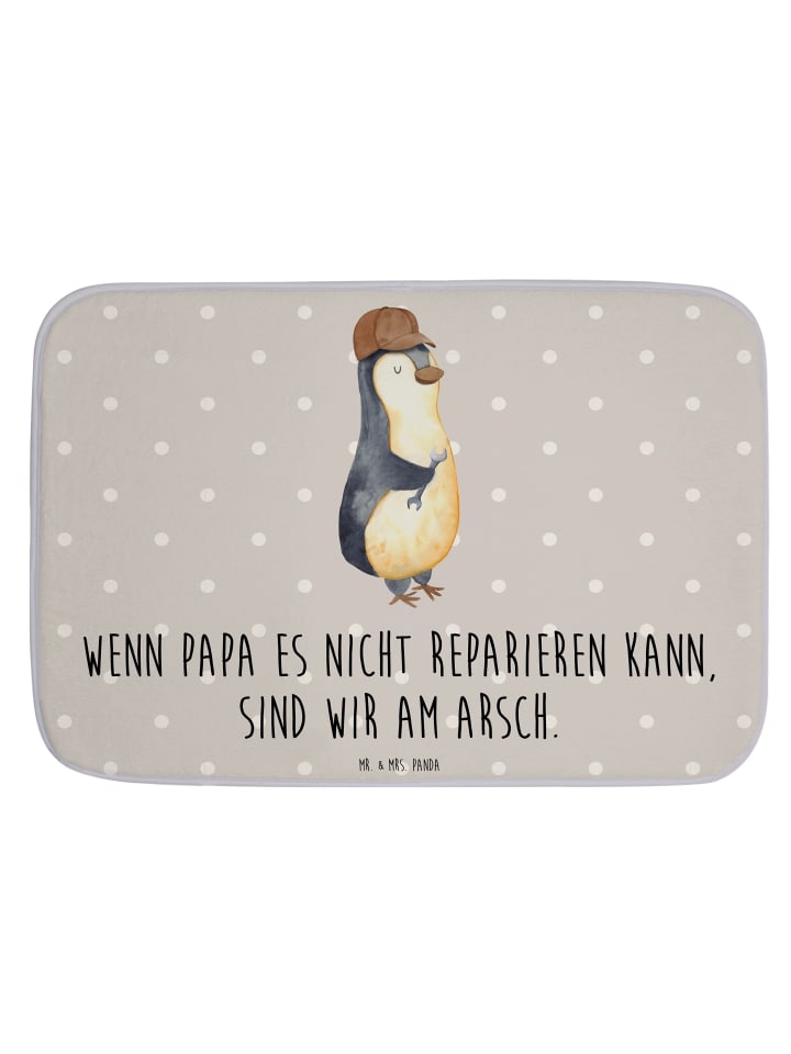 Badteppich Wenn Papa es nicht reparieren kann, ... in Grau Pastell