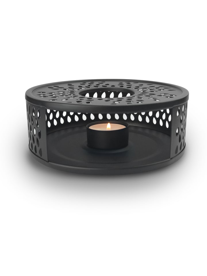 Stövchen aus Edelstahl Typ "LEAF", Farbe Black