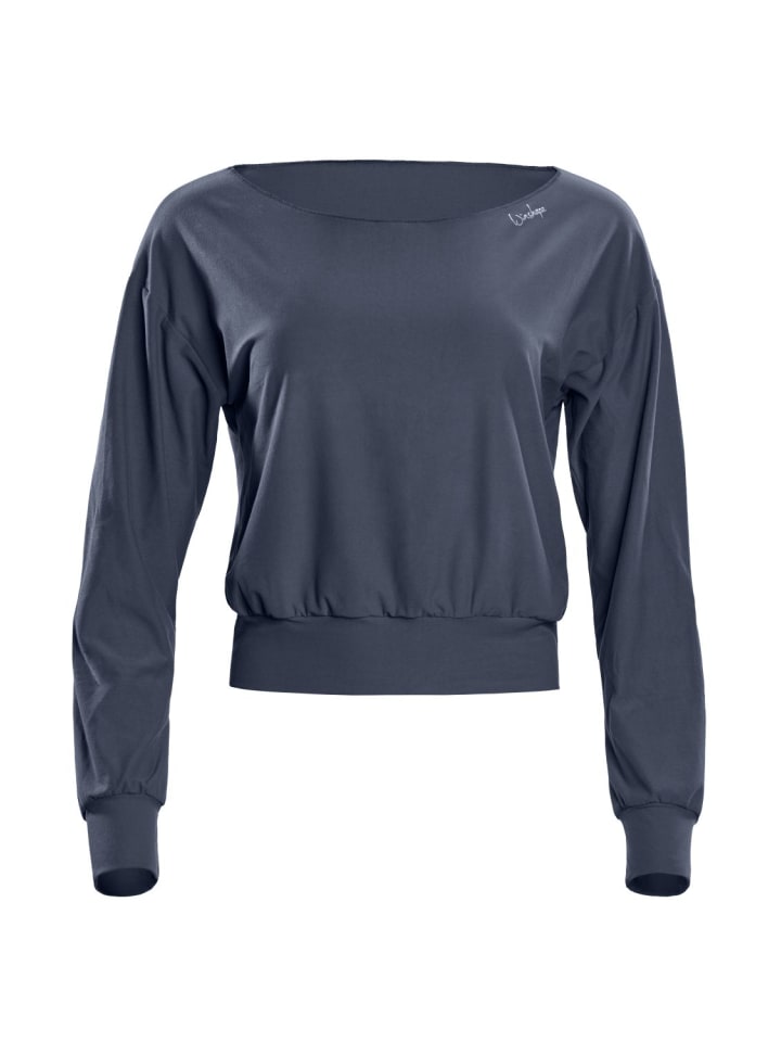 Functional Light and Soft Cropped Long Sleeve Top LS003LS in anthracite