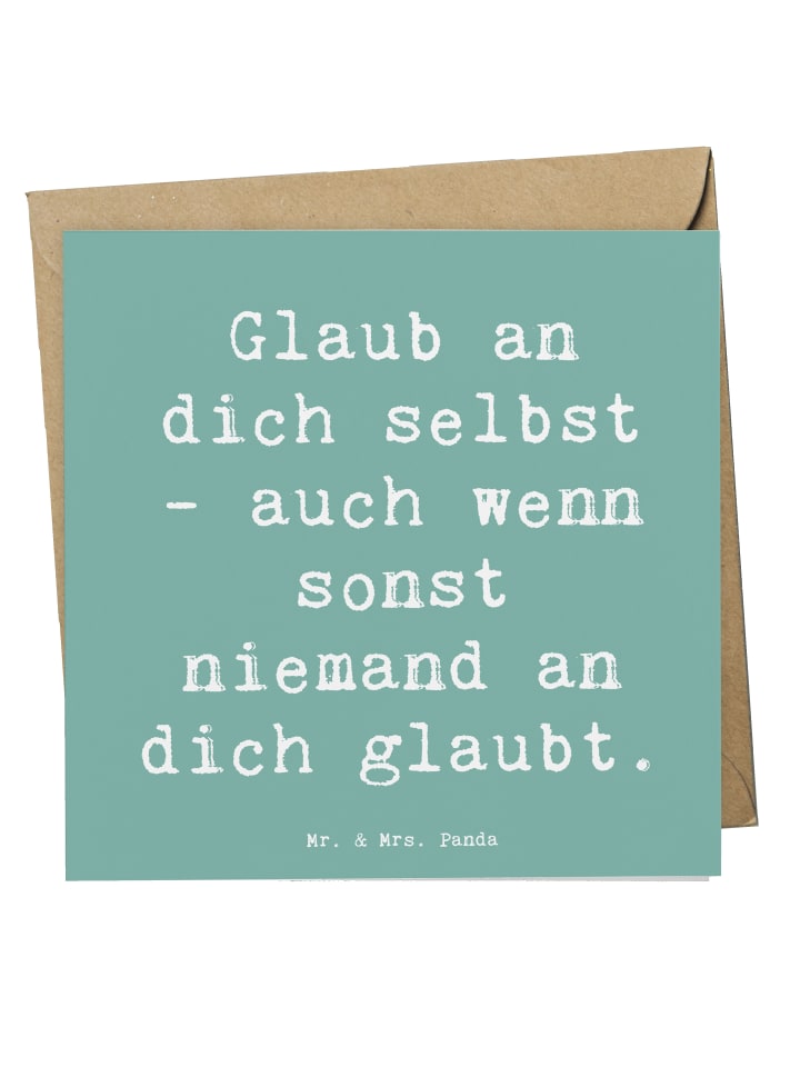 Grußkarte Spruch Glaube an dich selbst mit Spruch in Meeresbrise