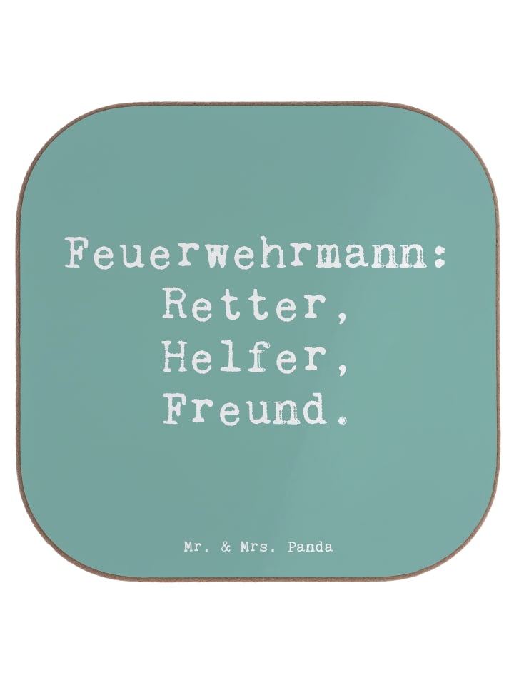 Glasuntersetzer Spruch Feuerwehrmann Rettungshe... in Meeresbrise