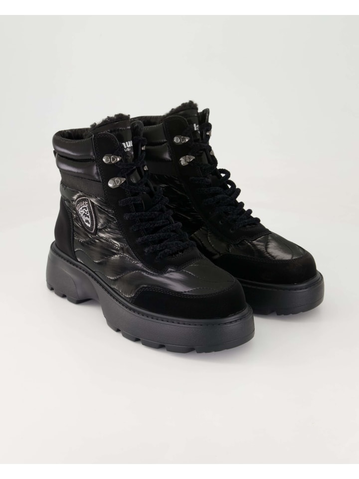 Schnürstiefeletten in Schwarz