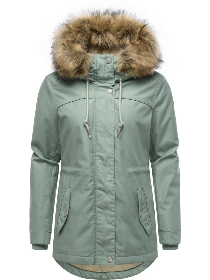 Winterjacke Tawny Short YOUMODO in Dusty Green
