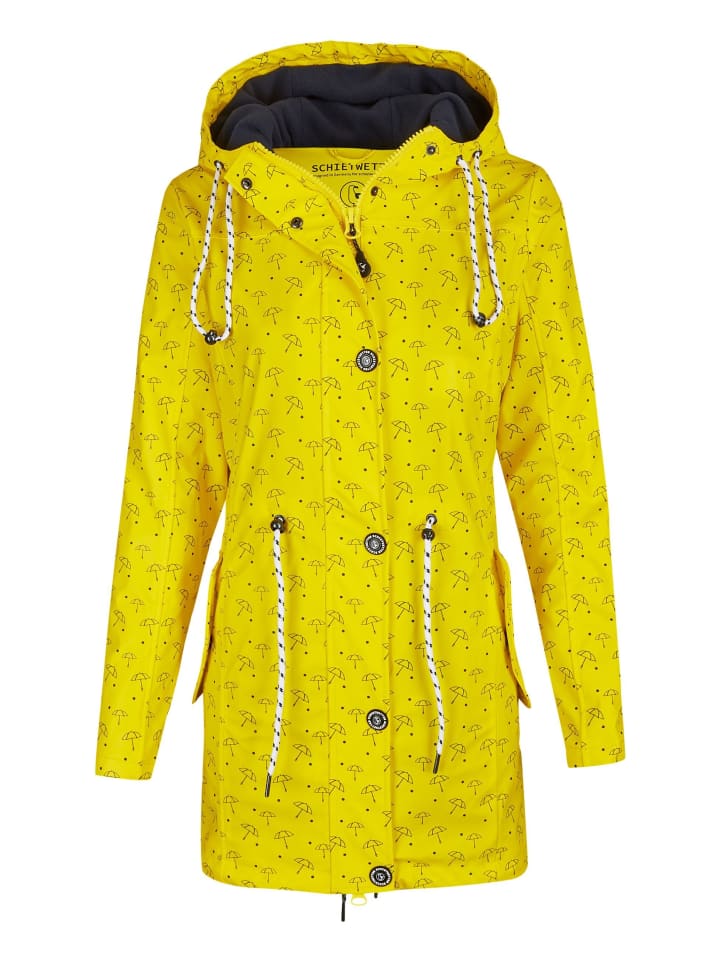 Regenjacke in gelb-navy