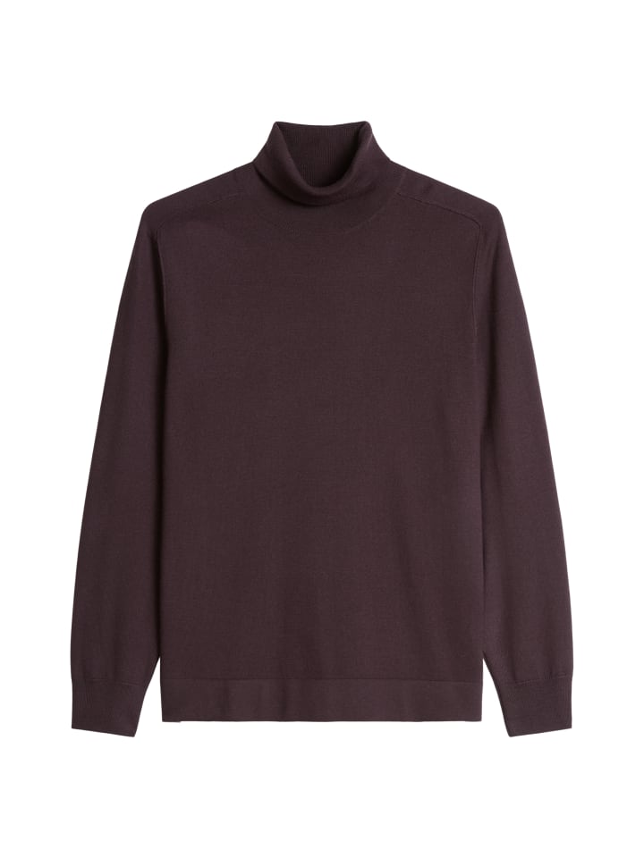 Rollkragen-Pullover regular in Deep Mullberry