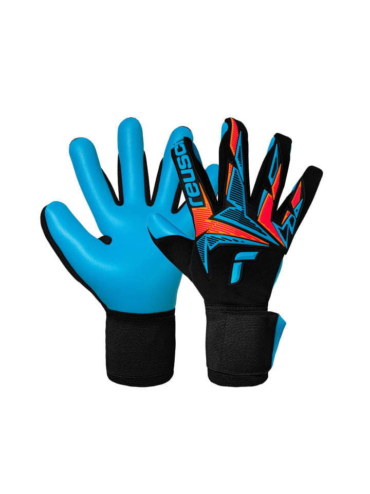 Torwarthandschuhe Attrakt Freegel Aqua in 7126 blck/shock orng/aqua blu