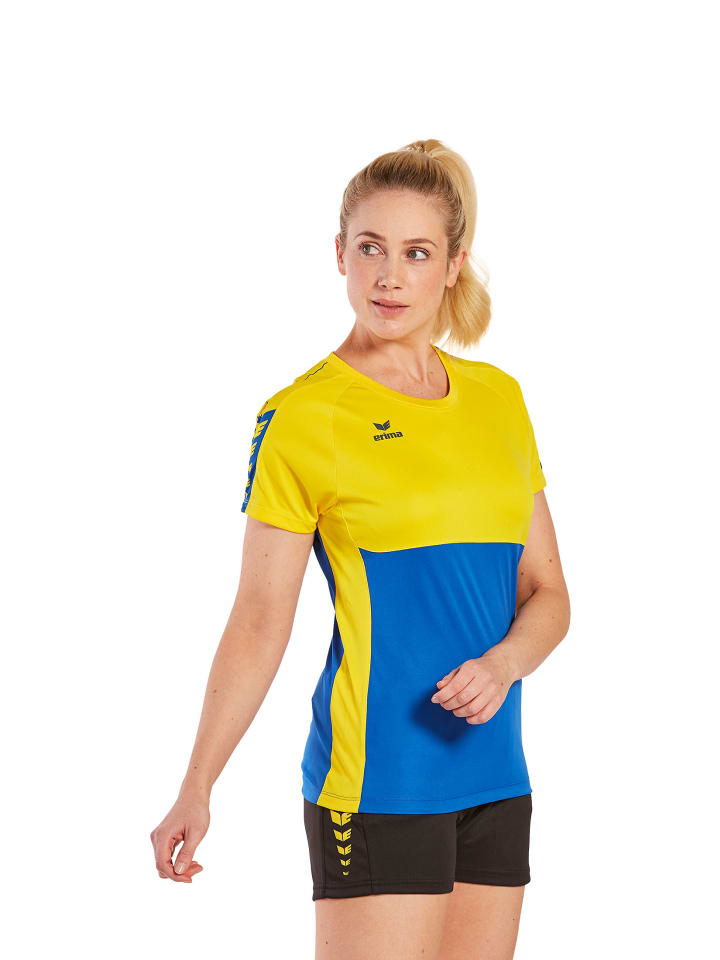 Damen Six Wings T-Shirt in new royal/gelb