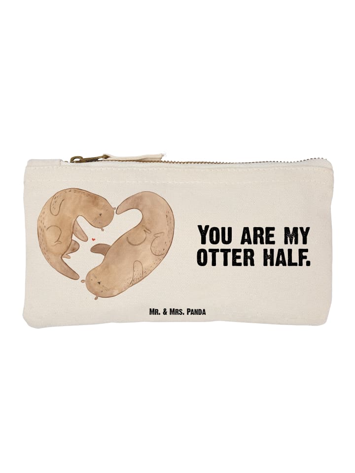 Pencil Case Otter Herz mit Spruch in Weiß
