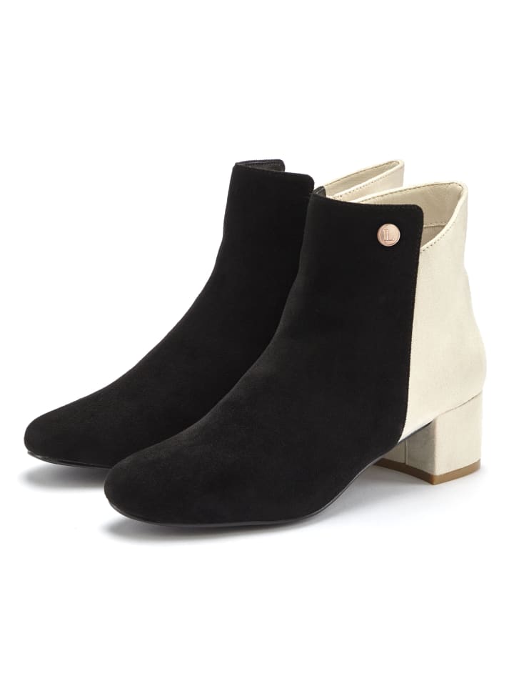 Stiefelette in schwarz/creme