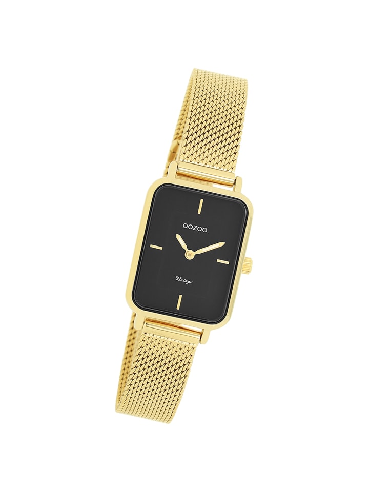 Analog-Armbanduhr Oozoo Vintage Series gold extra groß (ca. 24x28mm)