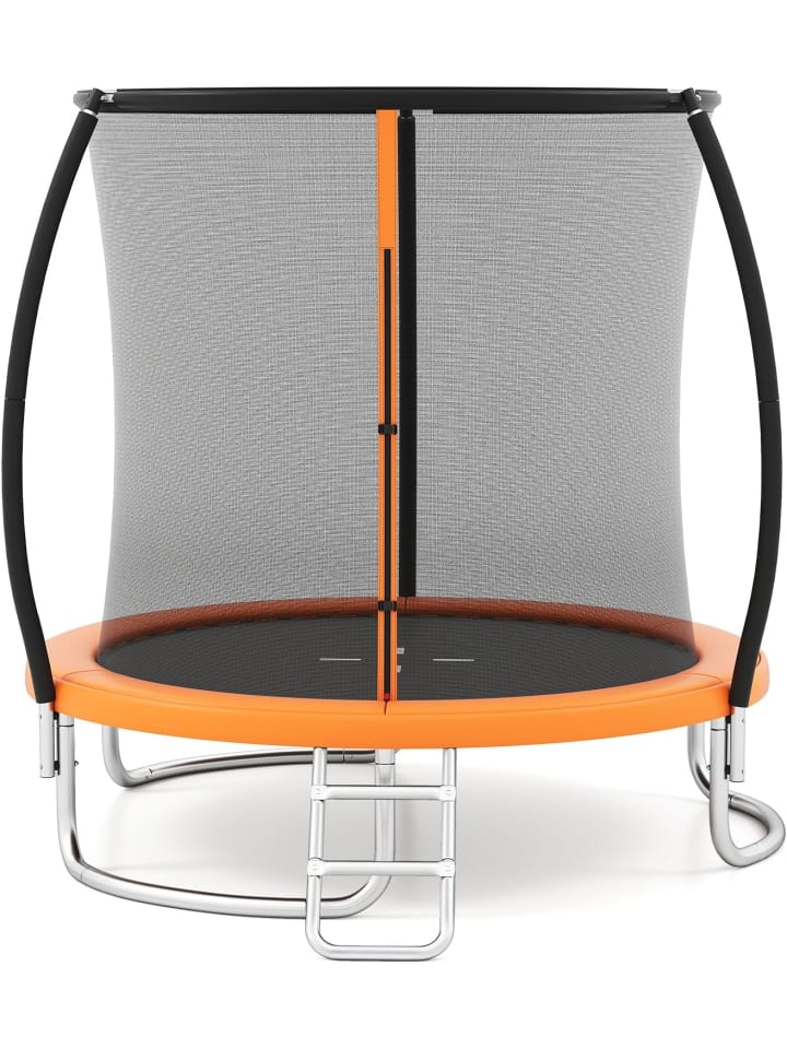 Ø244 cm Trampolin Outdoor mit Leiter in Orange