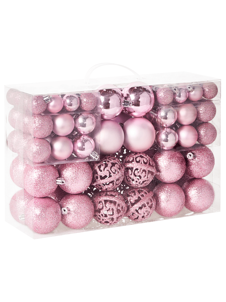 Weihnachtsbaumkugeln VANERN in Rosa/Silber