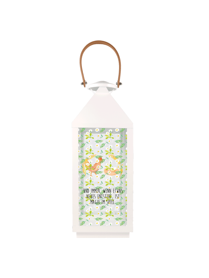 Windlicht Outdoor Huhn Stolz mit Spruch in Transparent
