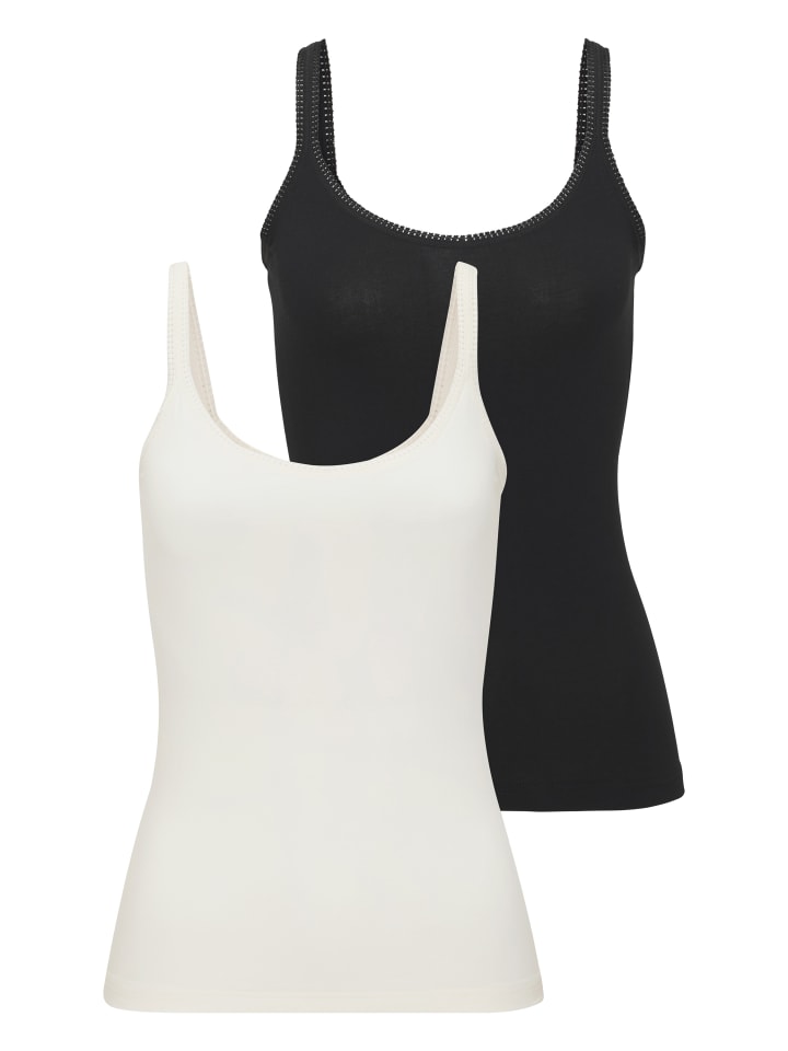 Unterhemd in schwarz/creme