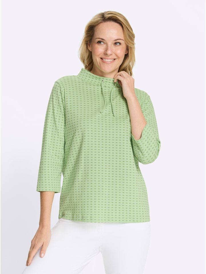Sweatshirt in reseda-eucalyptus-bedruckt