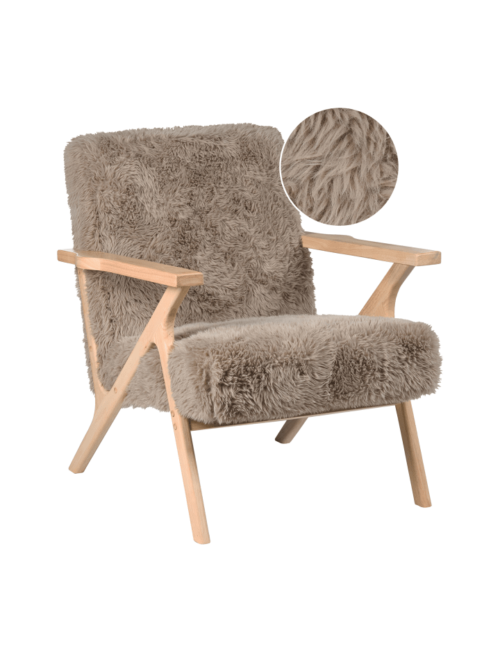 Sessel KISA in Beige/Braun - (W) 74 x (H) 84 x (L) 80 cm