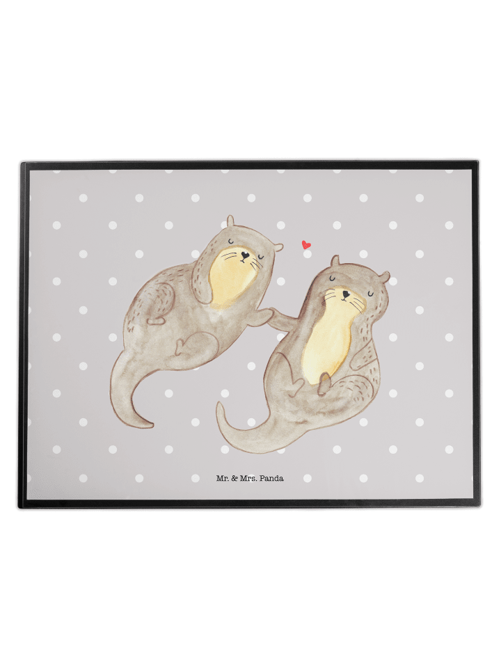 Schreibtischunterlage Otter Hände halten ohne S... in Grau Pastell