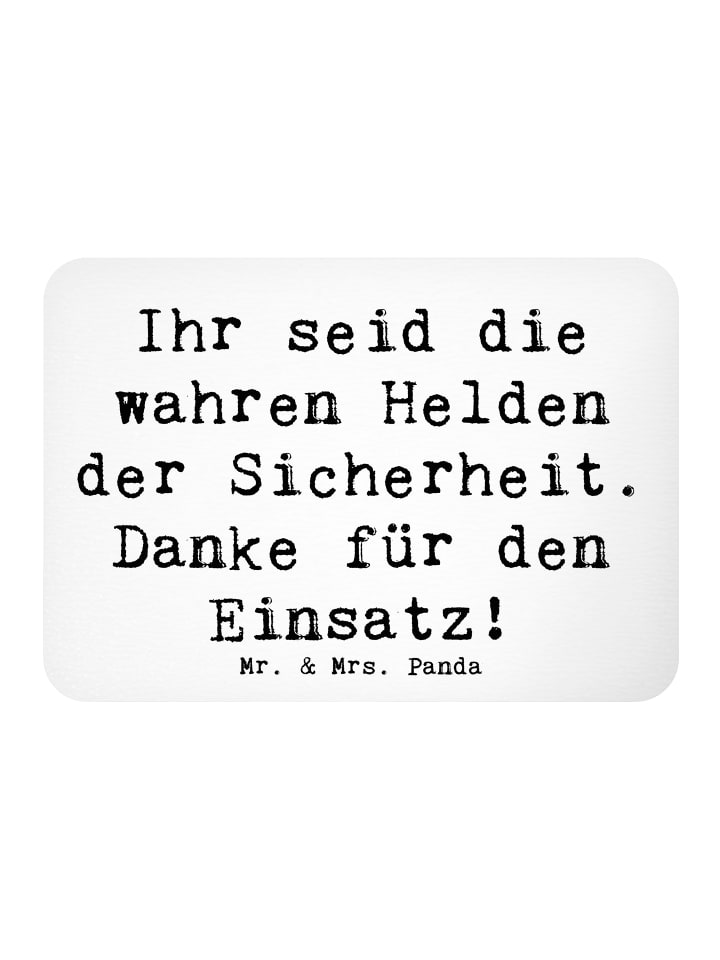 Magnet Spruch Sicherheitsdienst Helden mit Spruch in Weiß