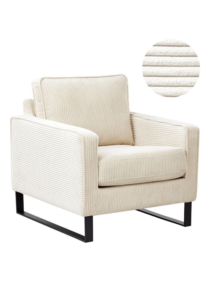 Sessel VIND in Beige/Schwarz - (W) 79 x (H) 82 x (L) 85 cm