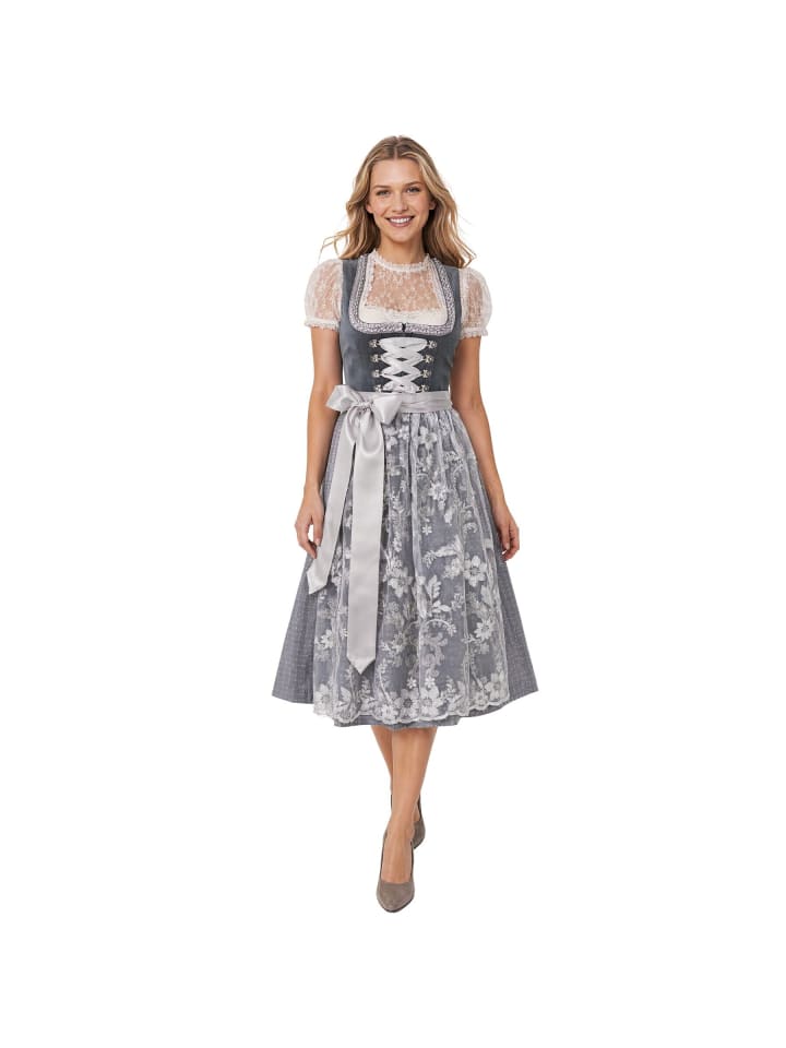 Midi-Dirndl Milana in dunkelgrau