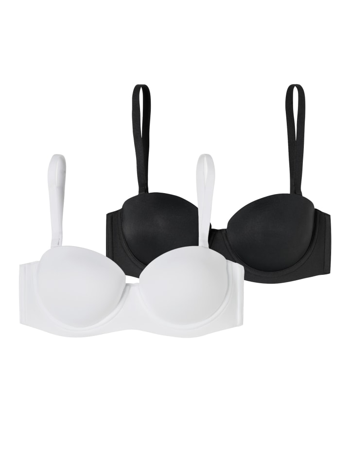 Bügel-BH Bandeau mit Schale - Unique Micro in schwarz-weiss
