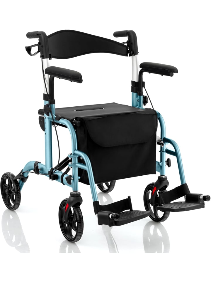 Rollator faltbar und leicht mit Sitz in Blau
