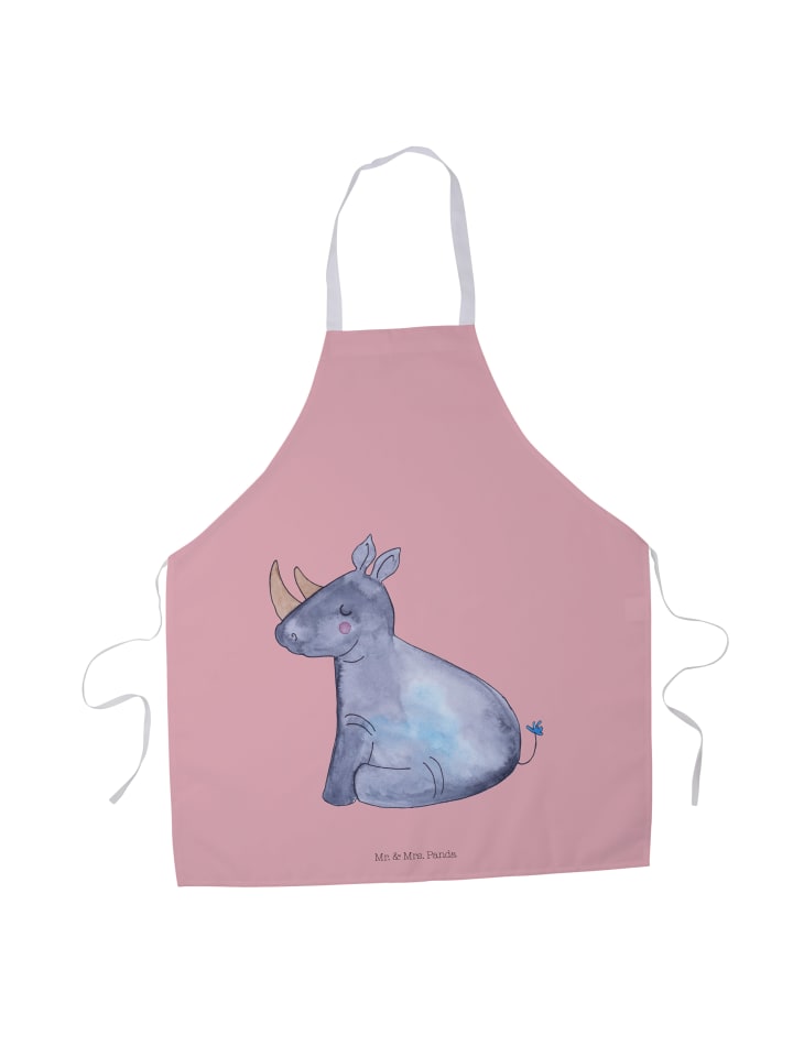 Schürze Einhorn Nashorn ohne Spruch in Rot Pastell