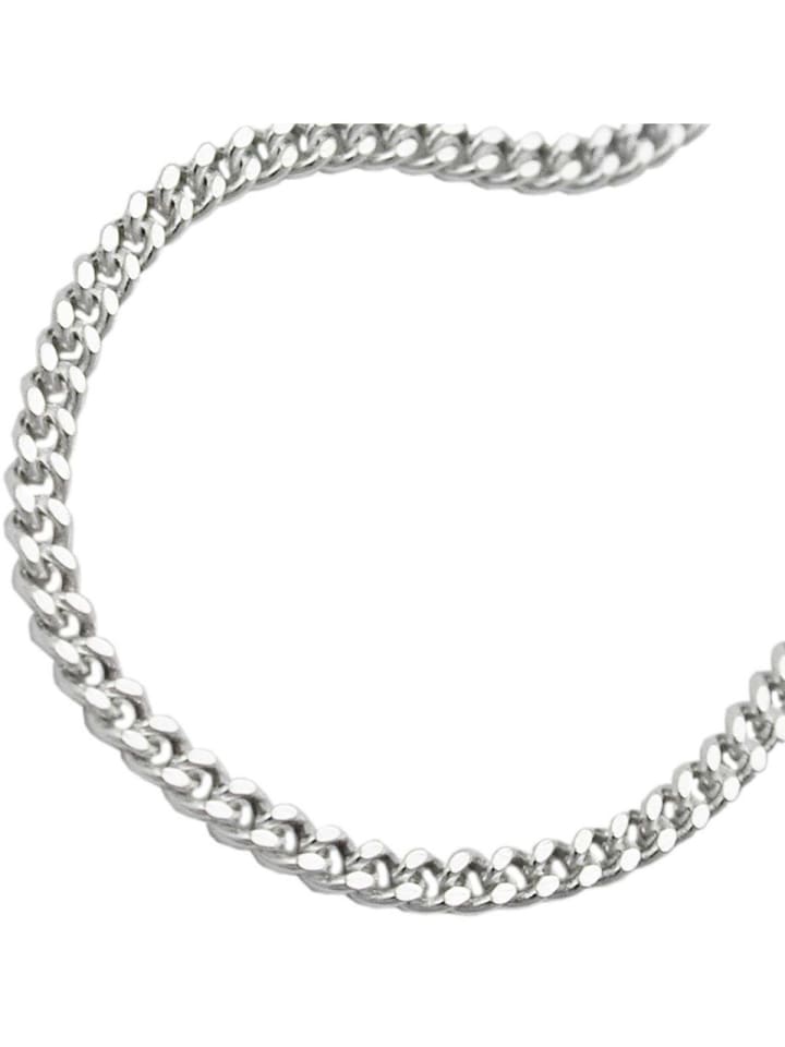 Kette 3mm Flachpanzerkette diamantiert Silber 925 70cm in silber
