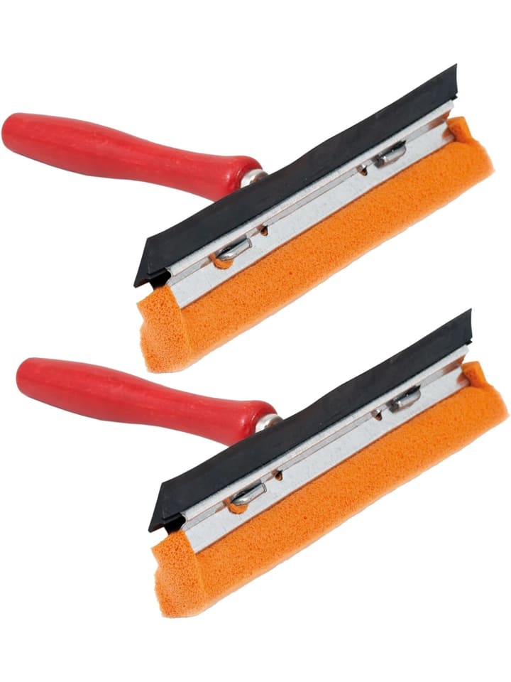 Novaliv 2X Scheibenabzieher Auto 21 cm Holzgriff 16 cm mit Abziehlippe in Rot
