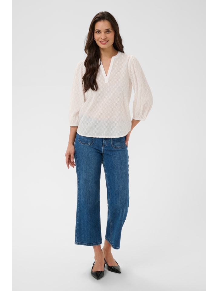 Kurzarm-Bluse KAbea Loose fit in Chalk