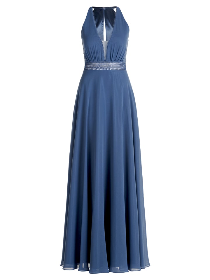 Abendkleid mit Spitze in Blue Stone