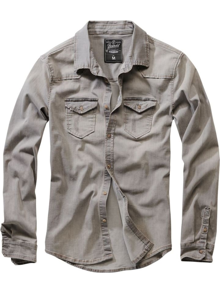 Hemd "Riley Denim Shirt Long Sleeve" in Grau