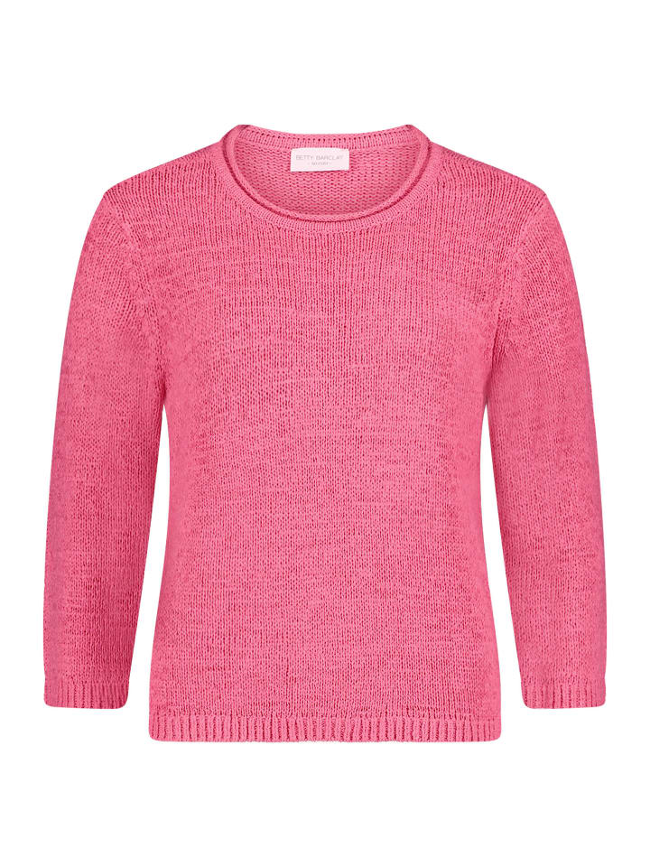 Strickpullover mit 3/4 Arm in Pink Flambé