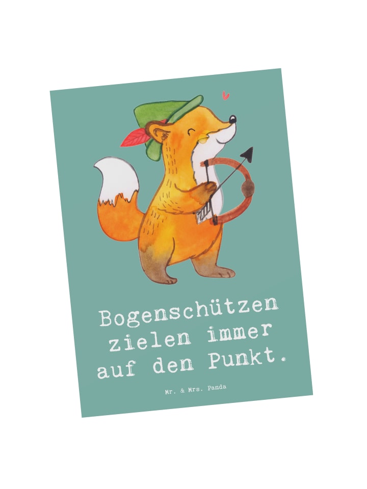 Postkarte Bogenschützen Fokussierung mit Spruch in Meeresbrise