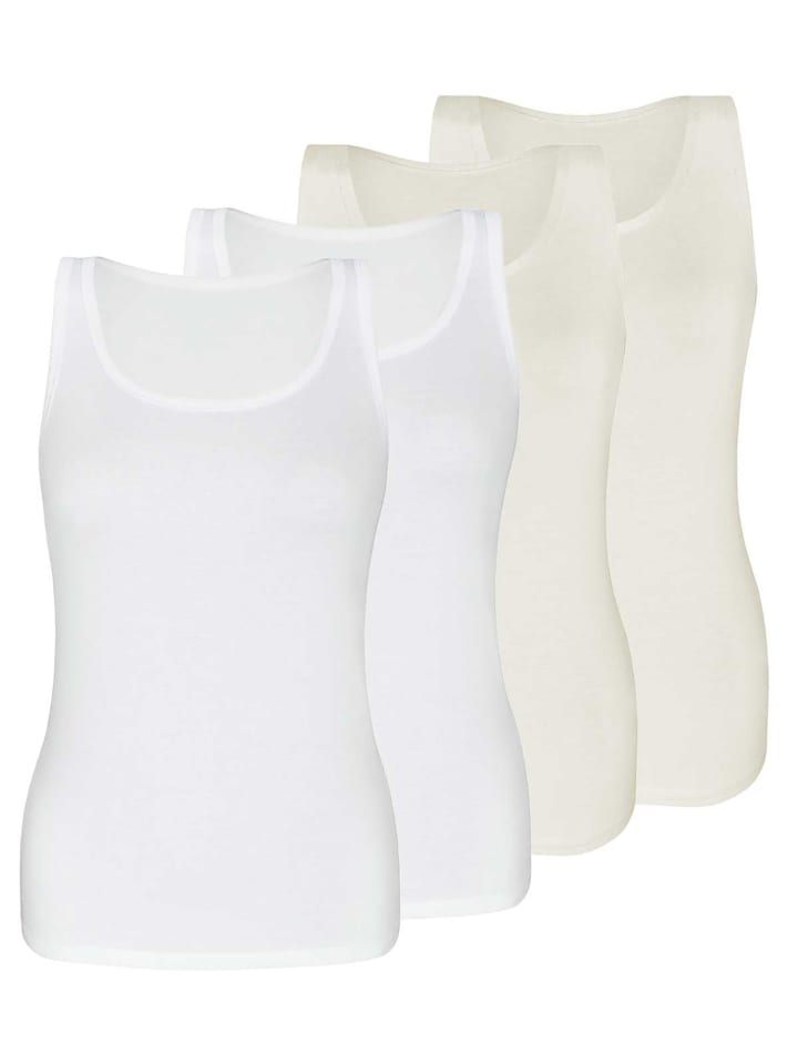 4er Sparpack Top in ivory white